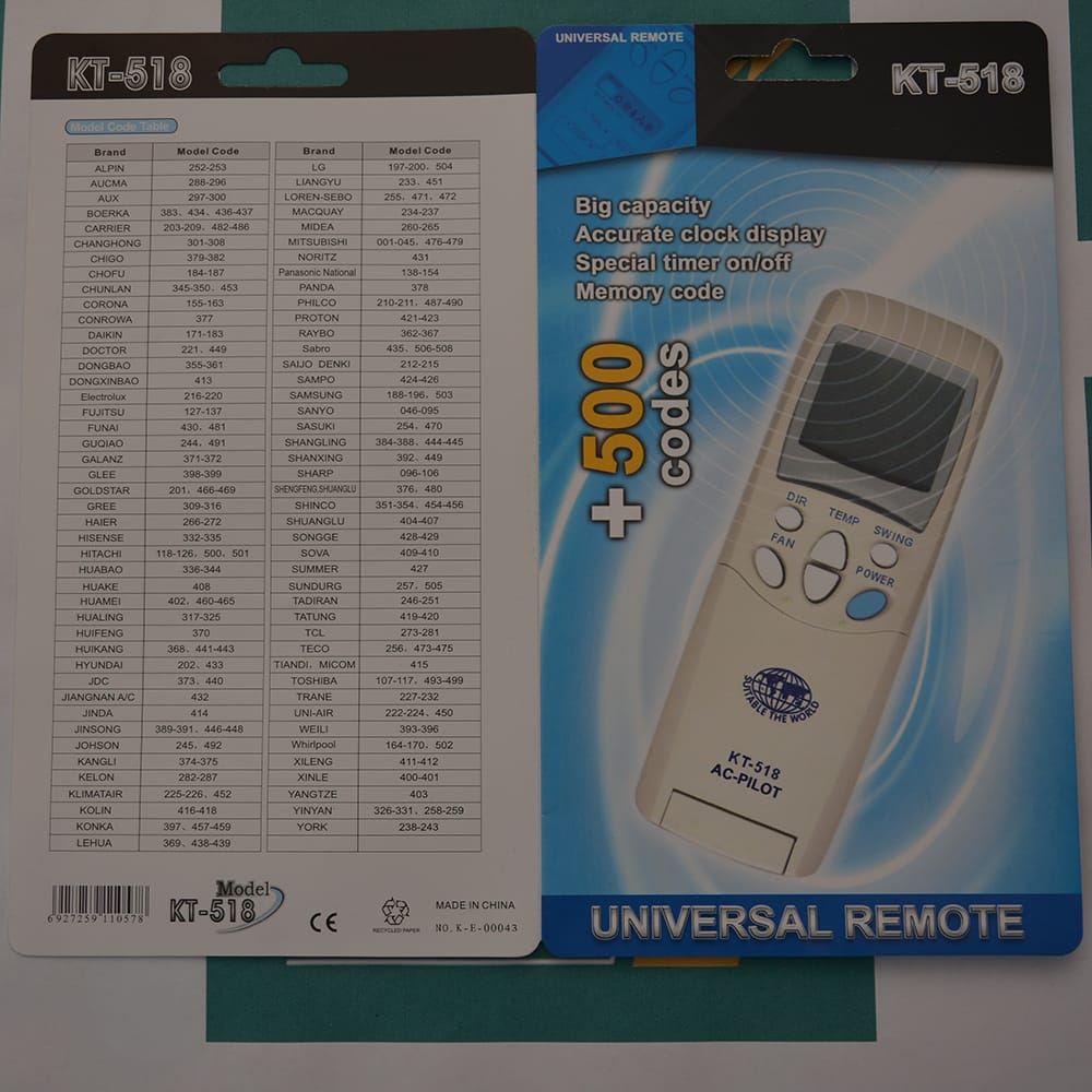 Univerzalni daljinski upravljač za klimu KT-518
