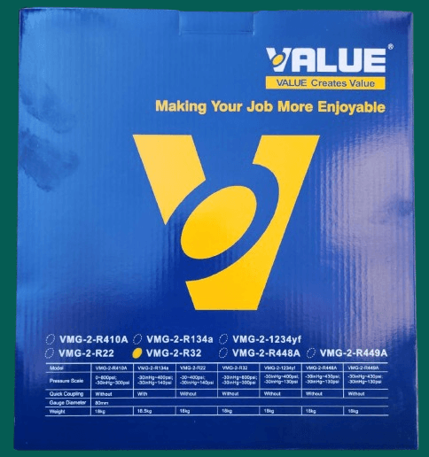 Manometri u koferu za klime sa crevima R32 Value